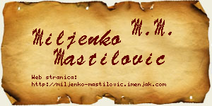Miljenko Mastilović vizit kartica